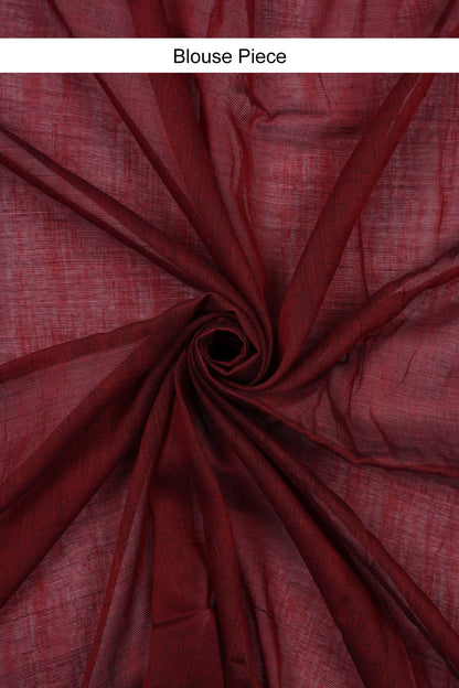 Teejh Varuni Black & Maroon Mulmul Saree