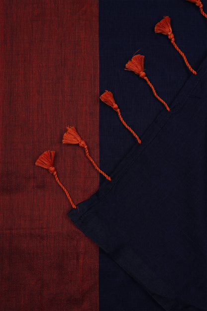 Teejh Varuni Maroon & Navy Blue Mulmul Saree
