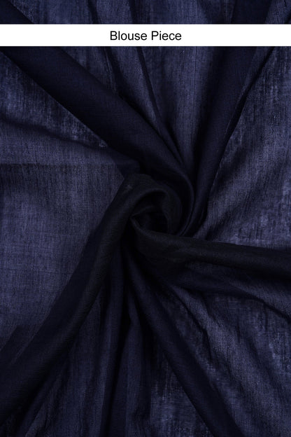 Teejh Varuni Maroon & Navy Blue Mulmul Saree