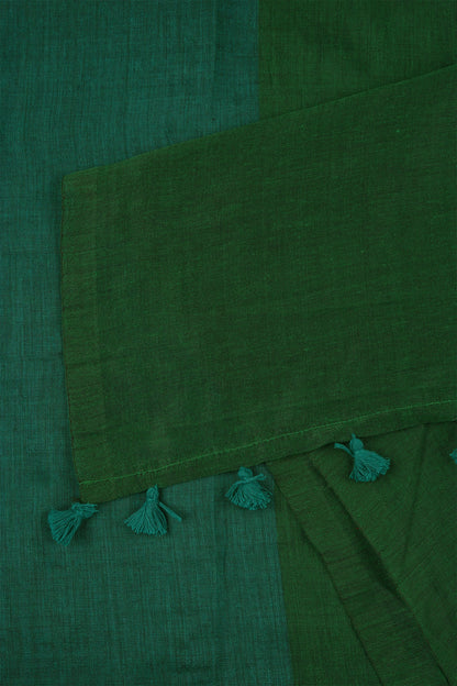 Teejh Varuni Peacock Blue & Green Mulmul Saree