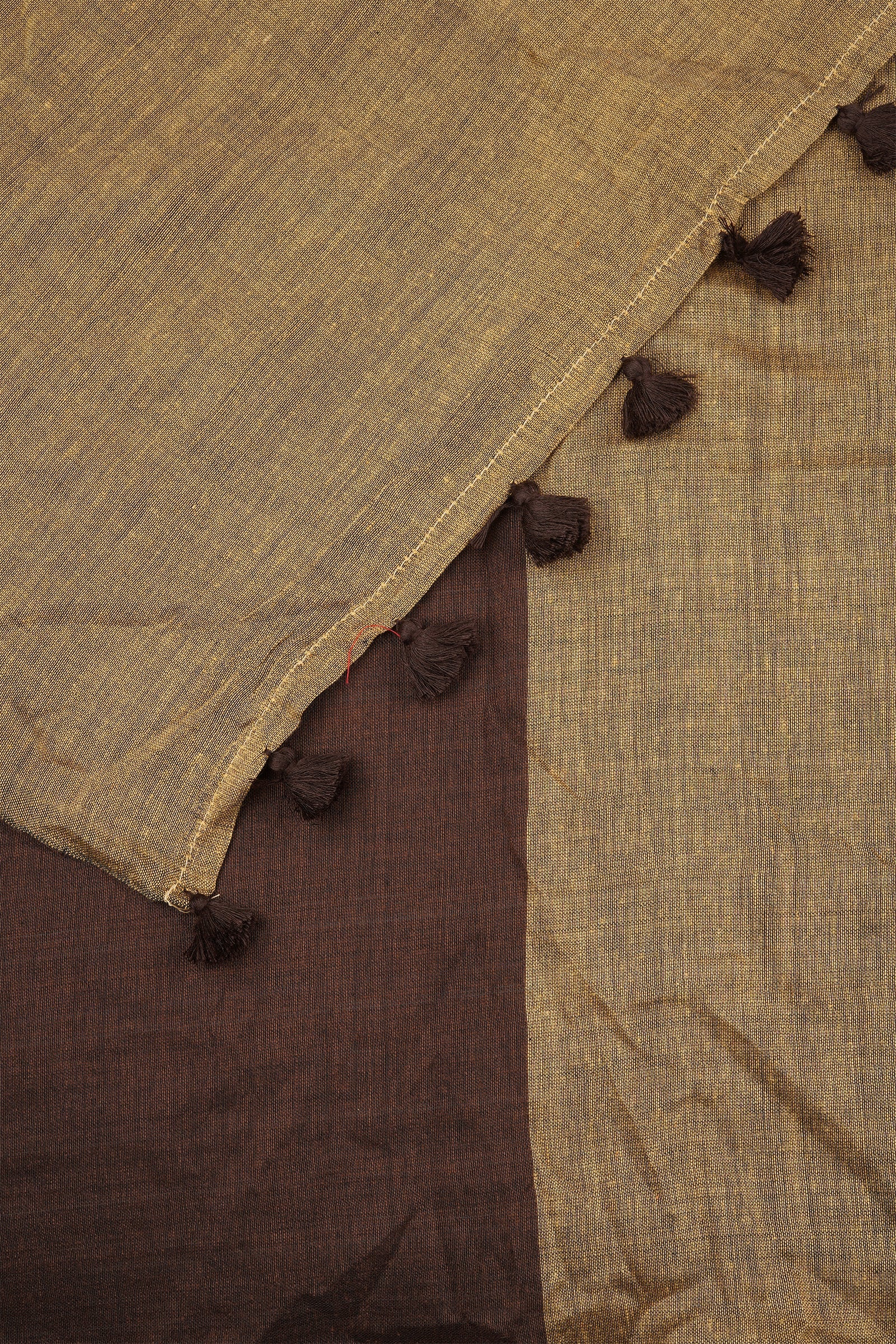 Teejh Varuni Brown & Beige Mulmul Saree