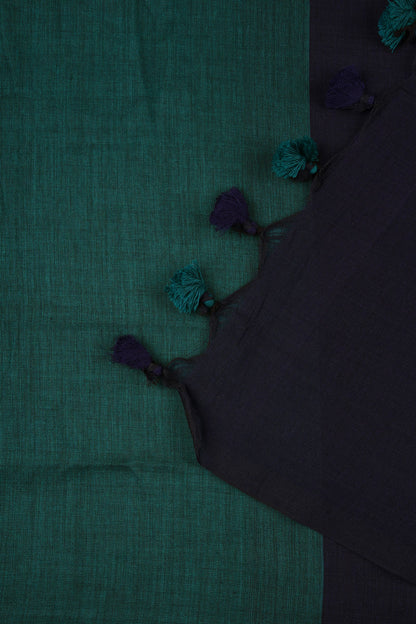Teejh Varuni Royal Green & Deep Blue Mulmul Saree