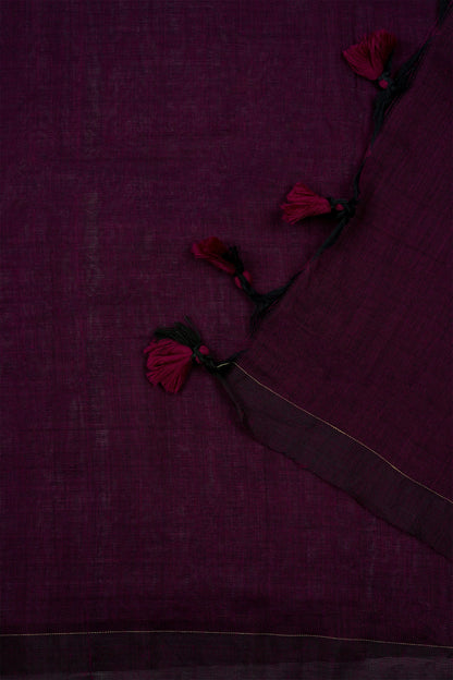 Teejh Takshi Purple Mulmul Saree