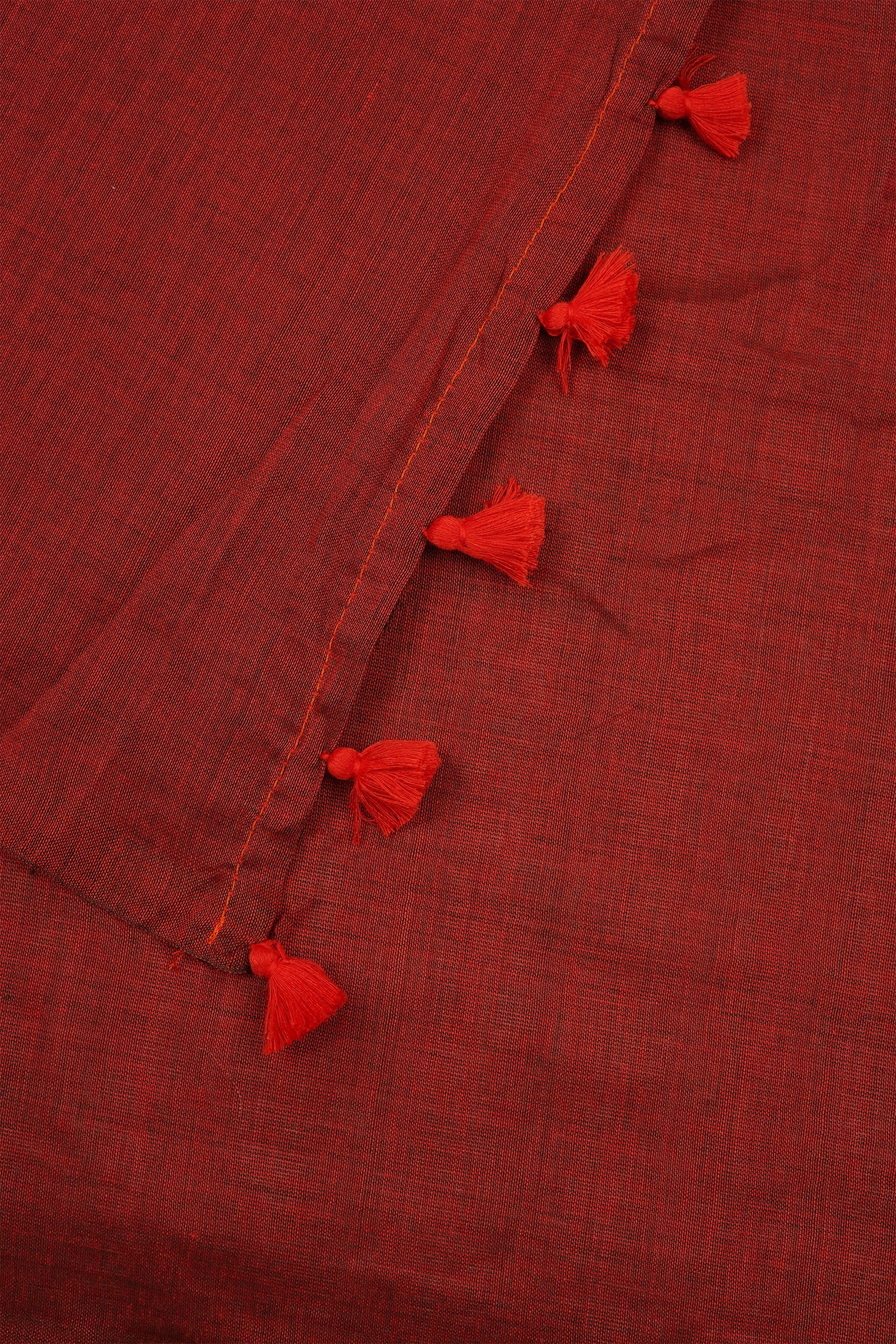 Teejh Takshi Maroon Mulmul Saree