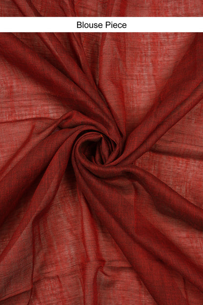 Teejh Takshi Maroon Mulmul Saree