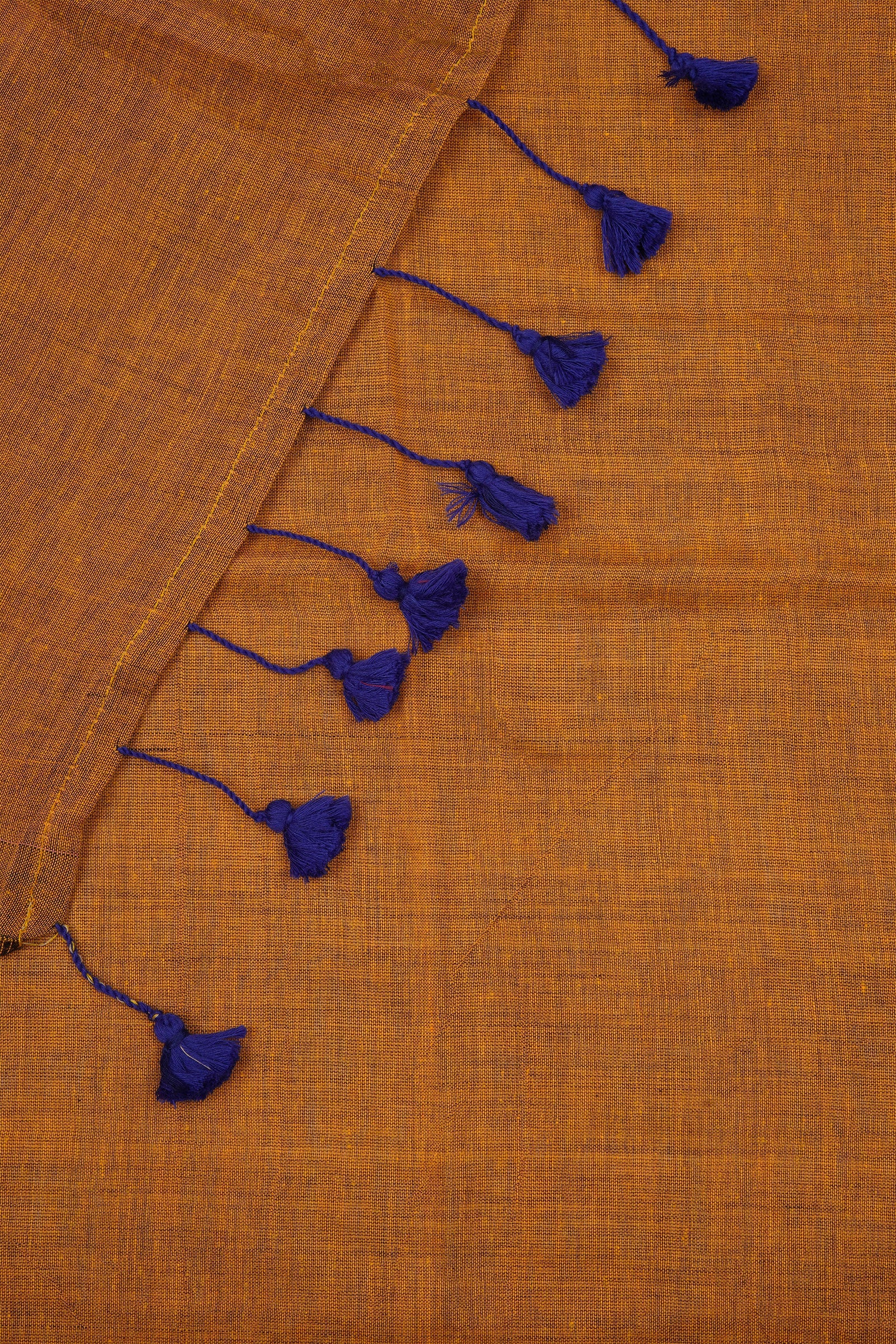 Teejh Takshi Mustard Yellow Mulmul Saree