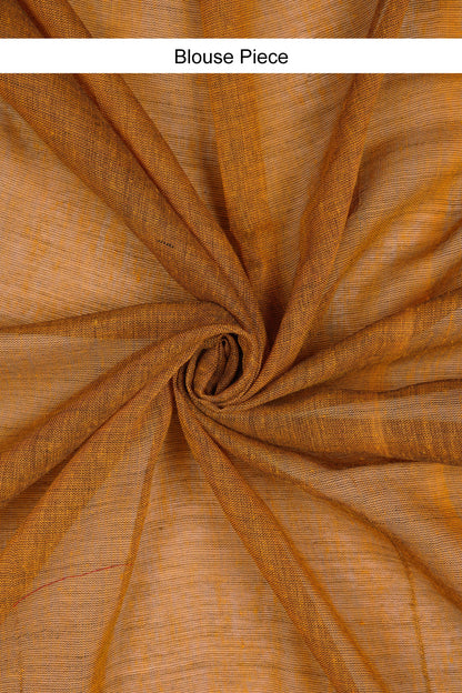Teejh Takshi Mustard Yellow Mulmul Saree