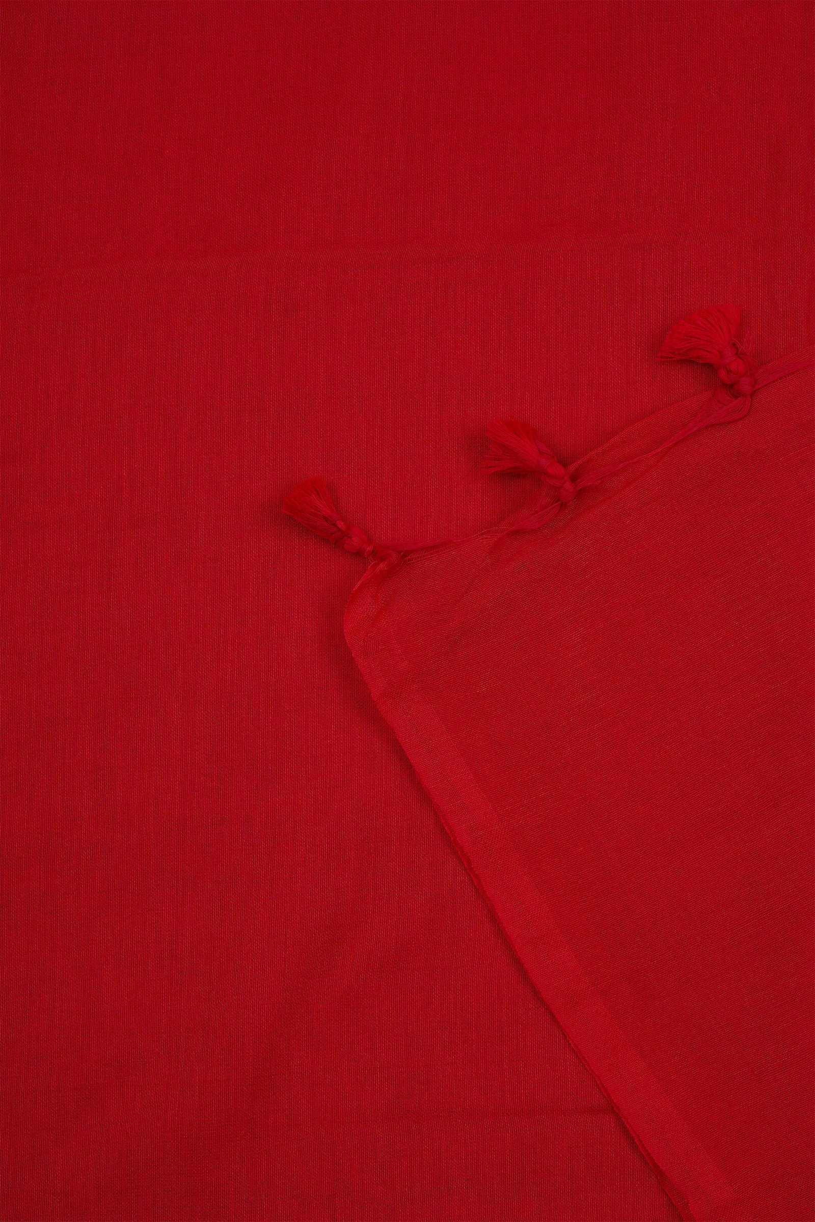 Teejh Takshi Red Mulmul Saree