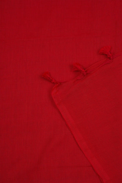 Teejh Takshi Red Mulmul Saree
