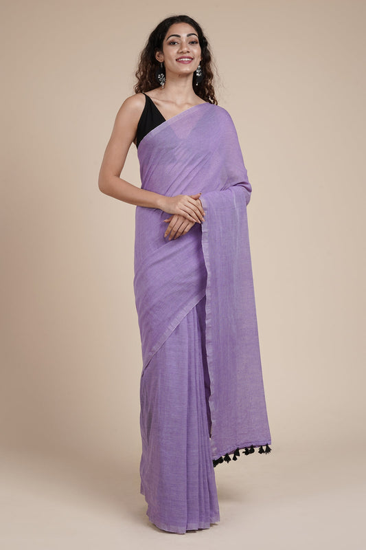 Teejh Takshi Lavender Mulmul Saree