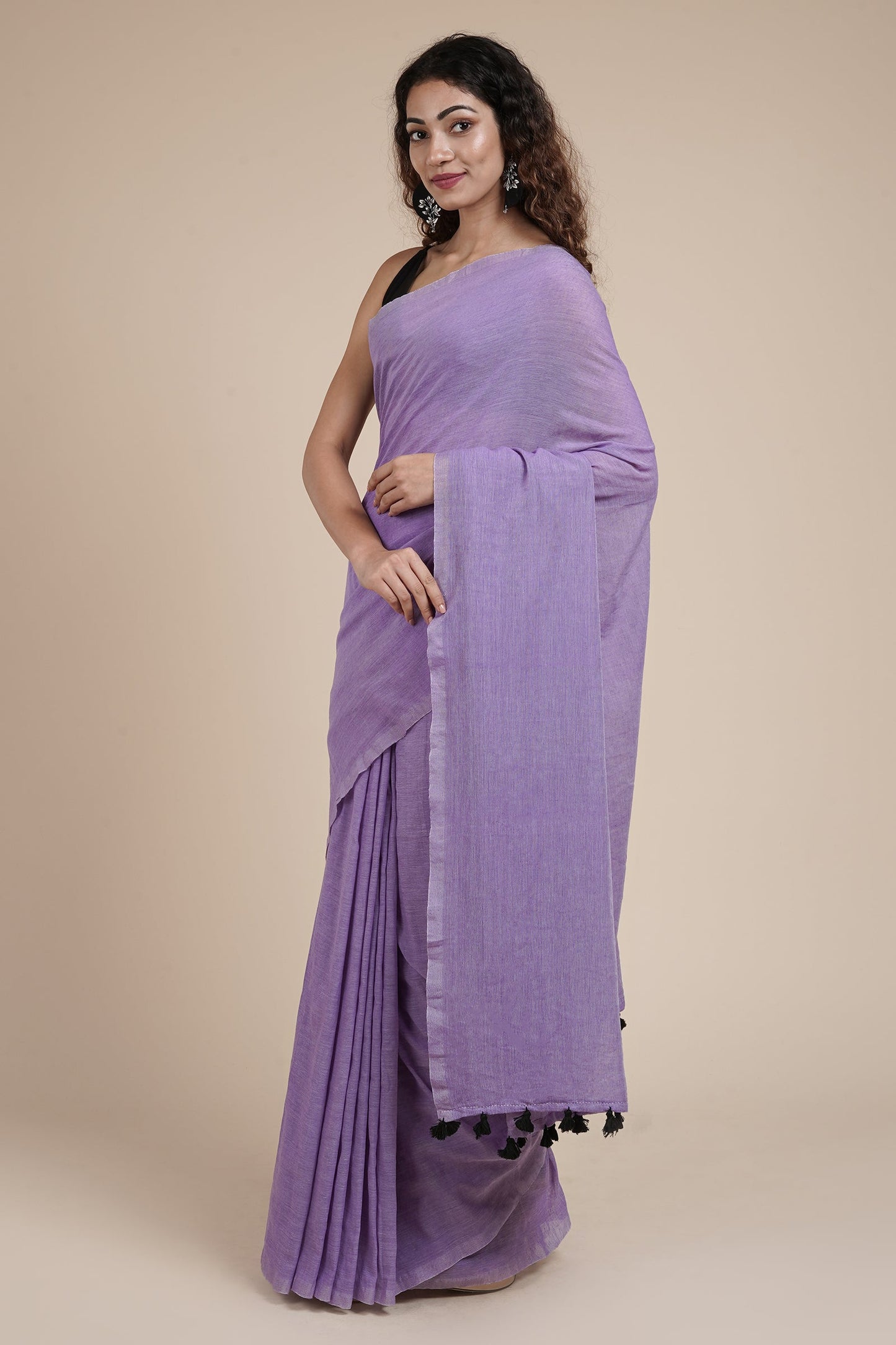 Teejh Takshi Lavender Mulmul Saree