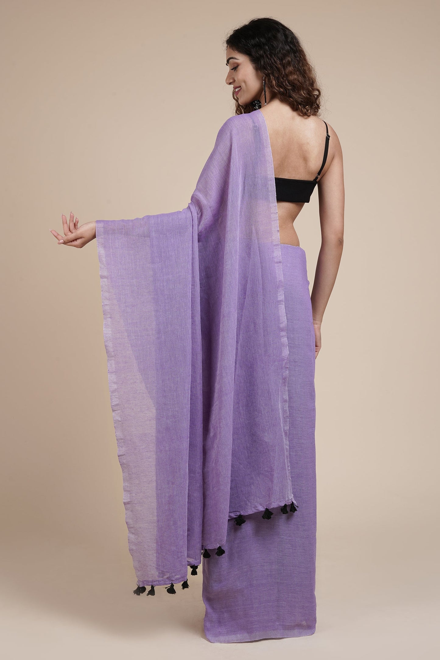 Teejh Takshi Lavender Mulmul Saree