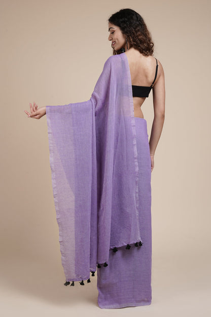 Teejh Takshi Lavender Mulmul Saree