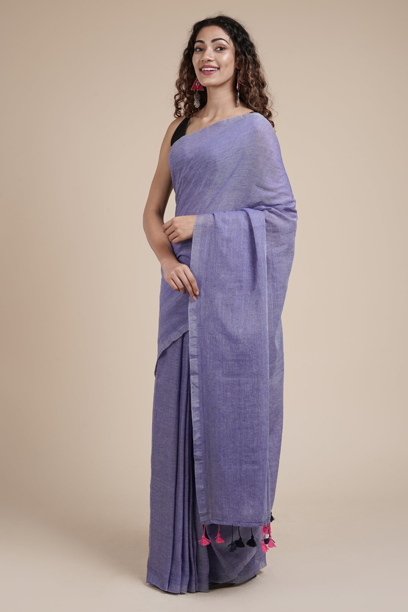 Teejh Takshi Light Purple Mulmul Saree