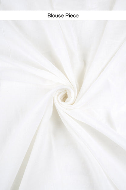 Teejh Jaina Off White Handwoven Saree