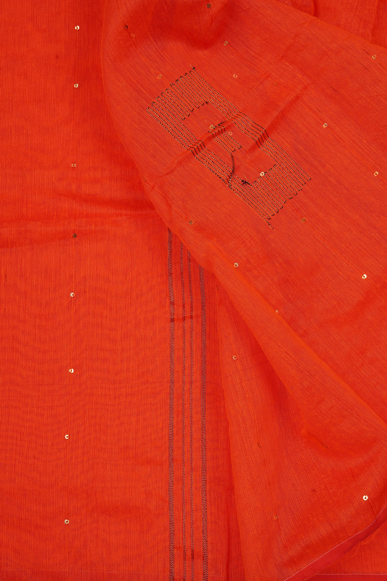 Teejh Zeenat Orange Cotton Silk Saree