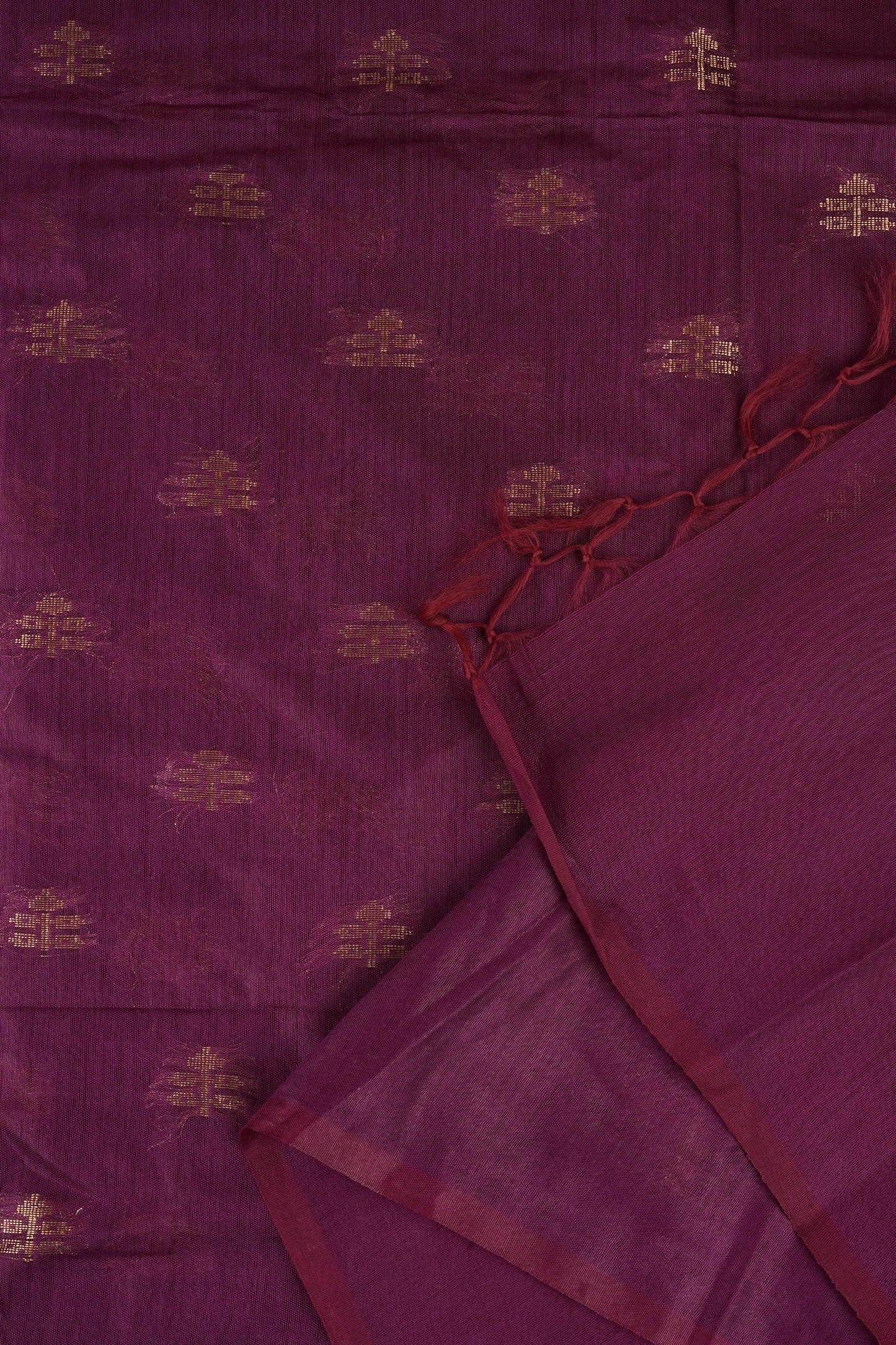 Teejh Lasya Purple Cotton Silk Saree