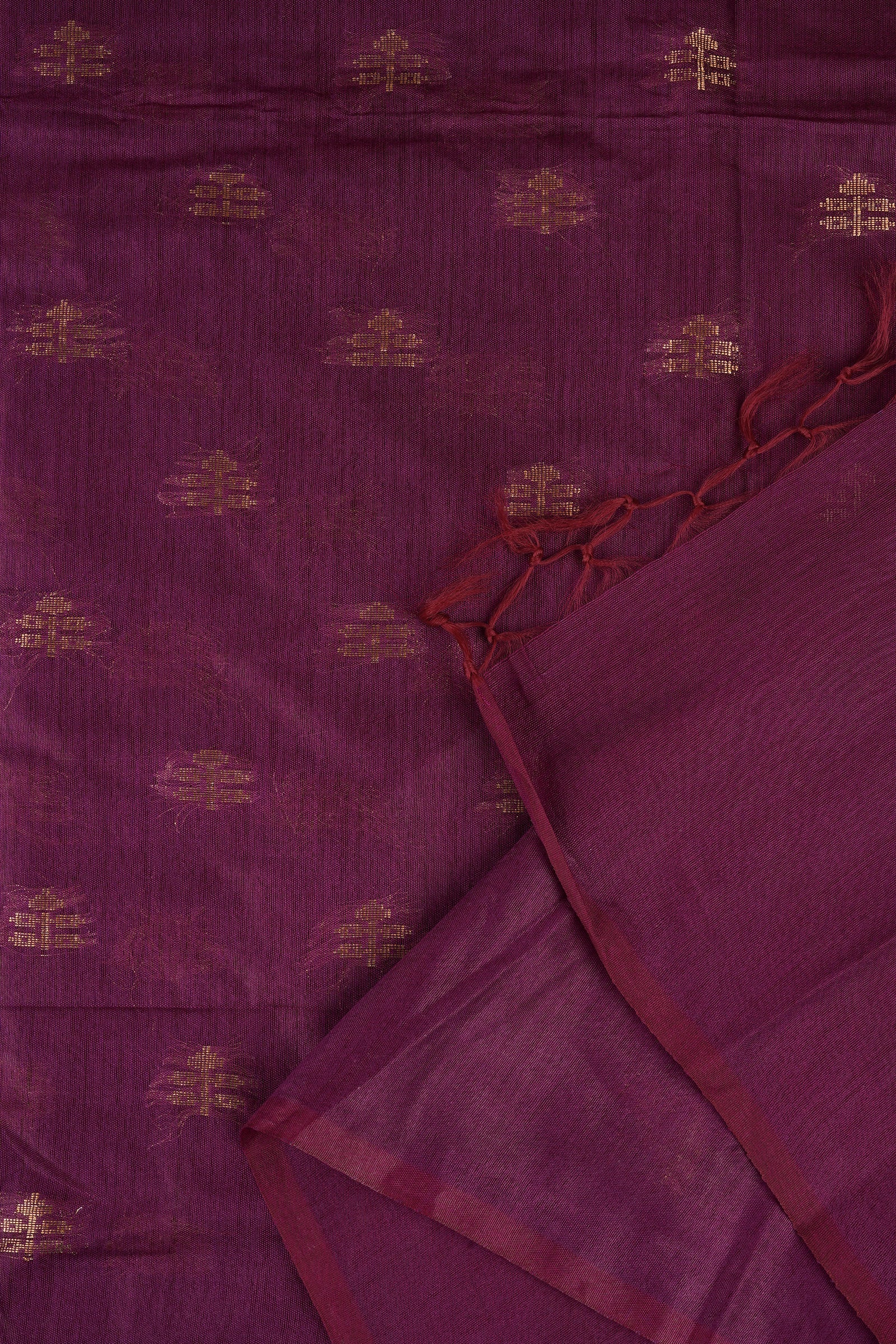 Teejh Lasya Purple Cotton Silk Saree