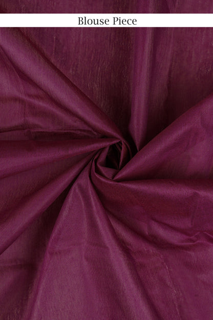 Teejh Lasya Purple Cotton Silk Saree
