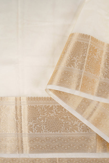 Teejh Zunaira Off White Organza Saree