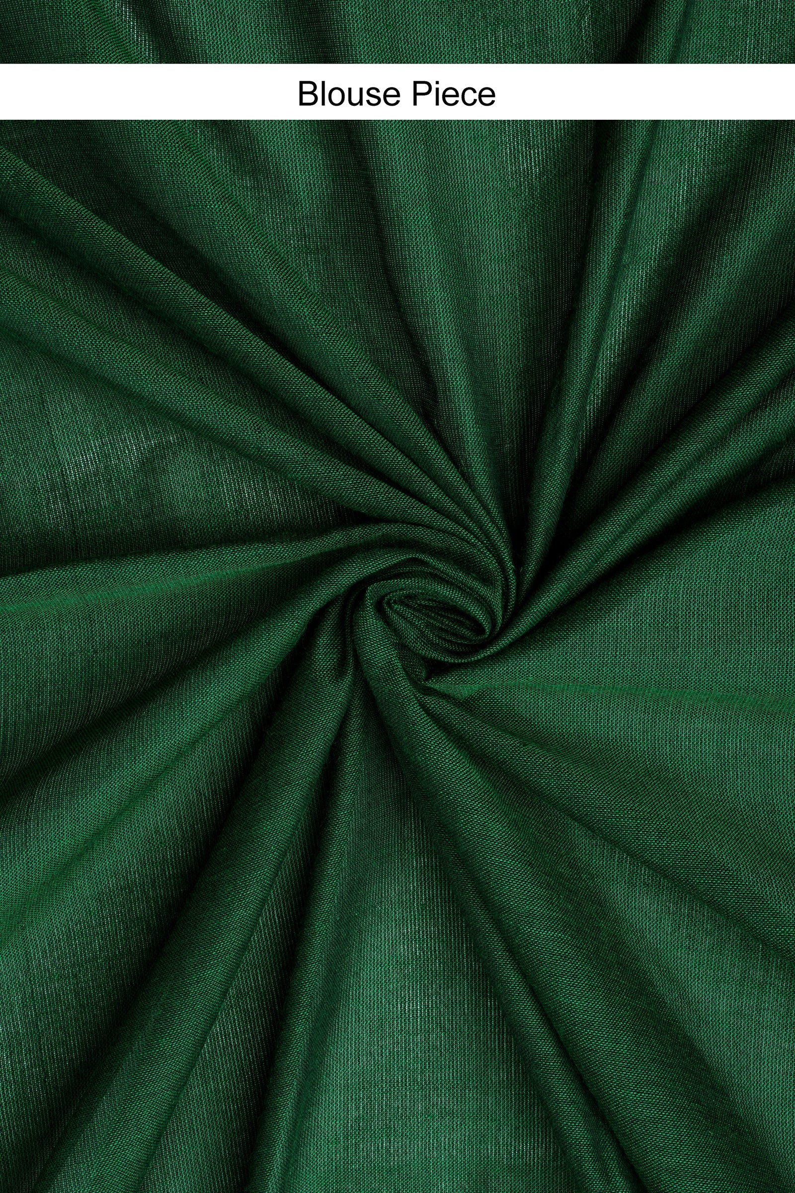 Teejh Ovyaa Dark Green Hand Woven Tissue Weaving Saree with Blouse Piece