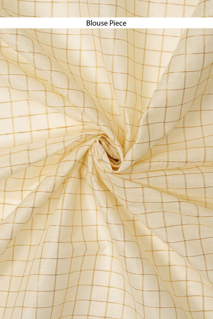 Teejh Padma White and Gold Kerala Cotton Kasavu Saree