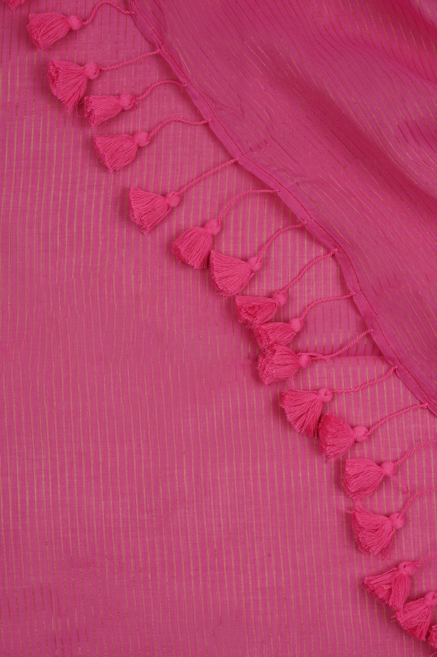 Teejh Leya Pink Cotton Zari Saree