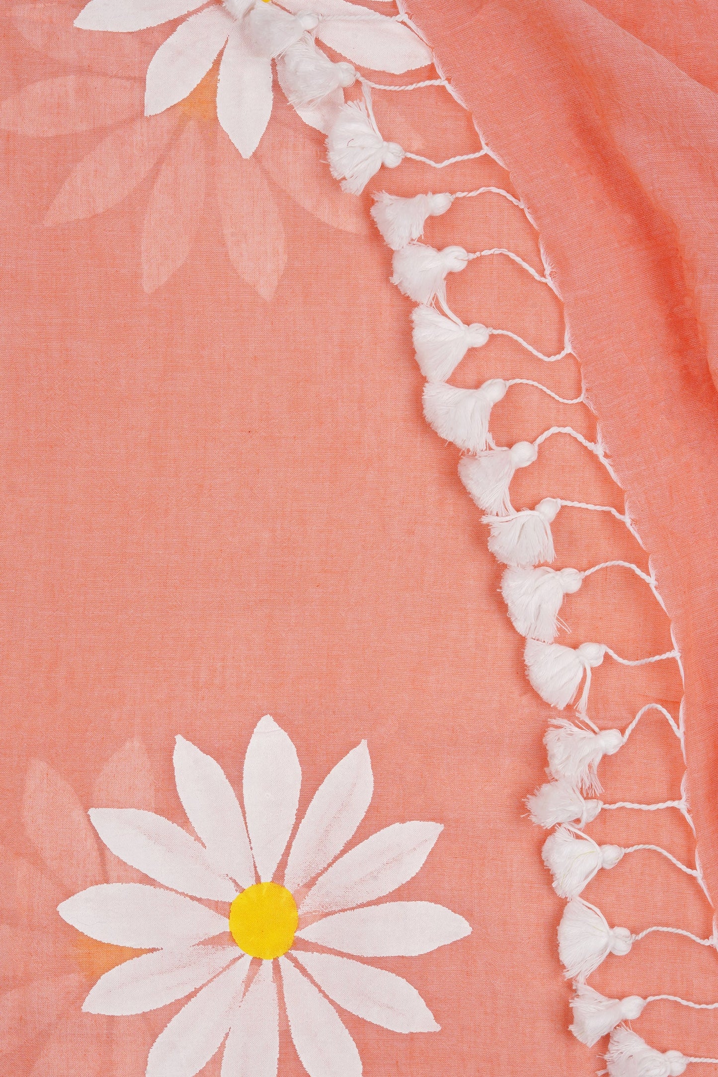Teejh Kusuma Peach Pink Mul Cotton Printed Saree