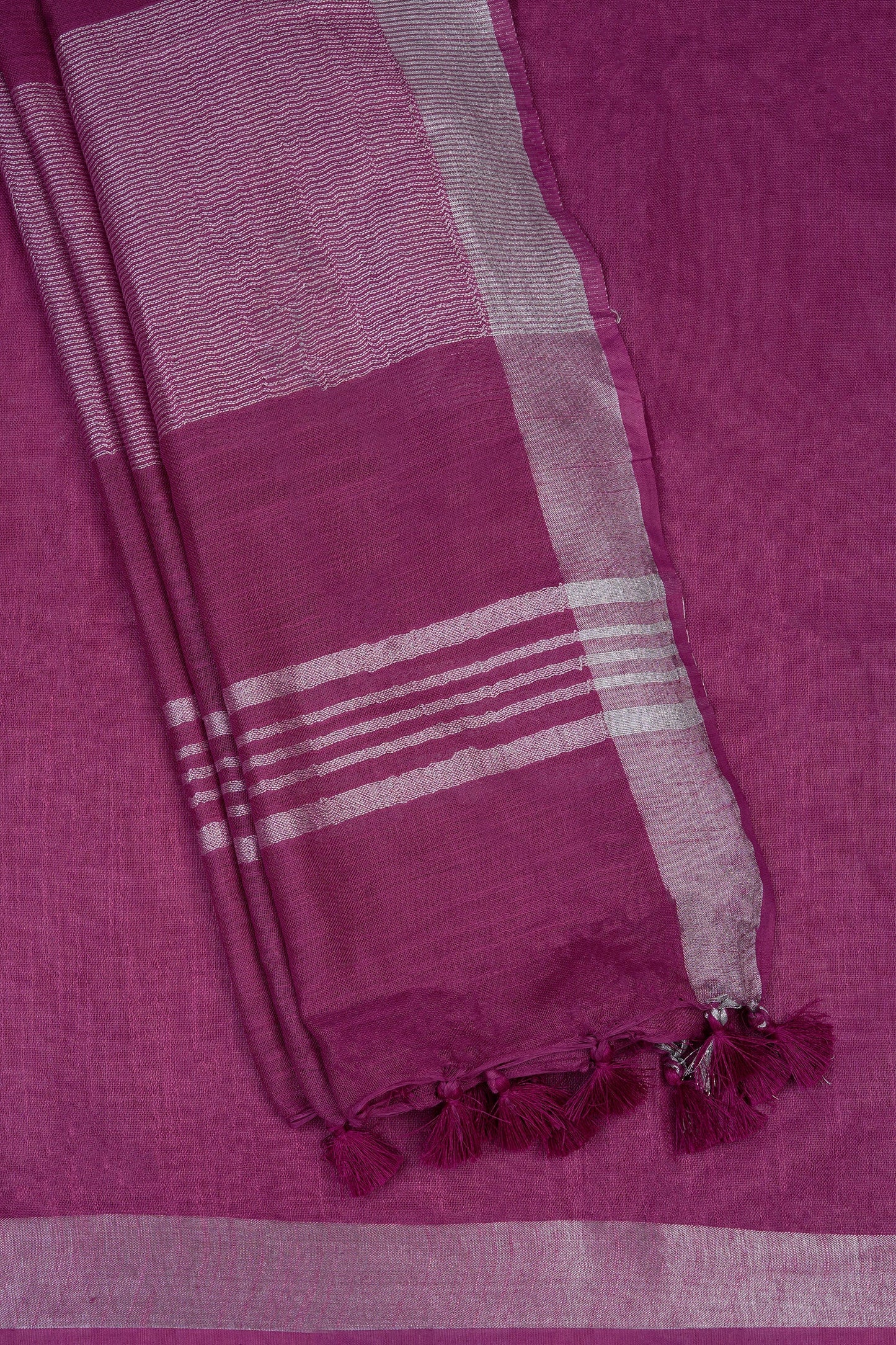 Teejh Kaya Magenta Zari Linen Saree