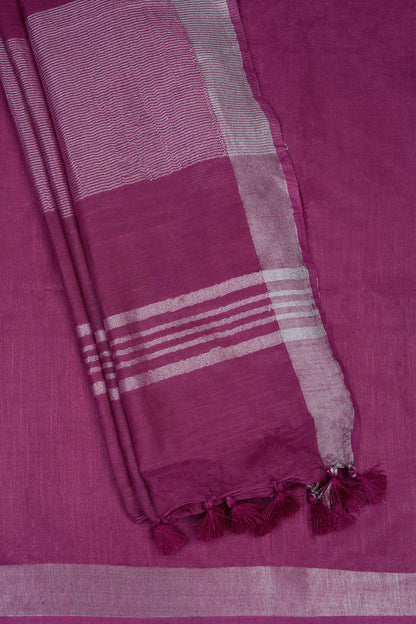 Teejh Kaya Magenta Zari Linen Saree
