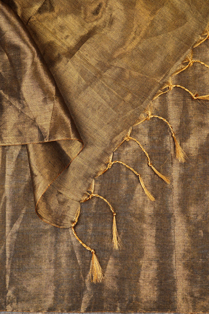 Teejh Trishika Golden Tissue Saree
