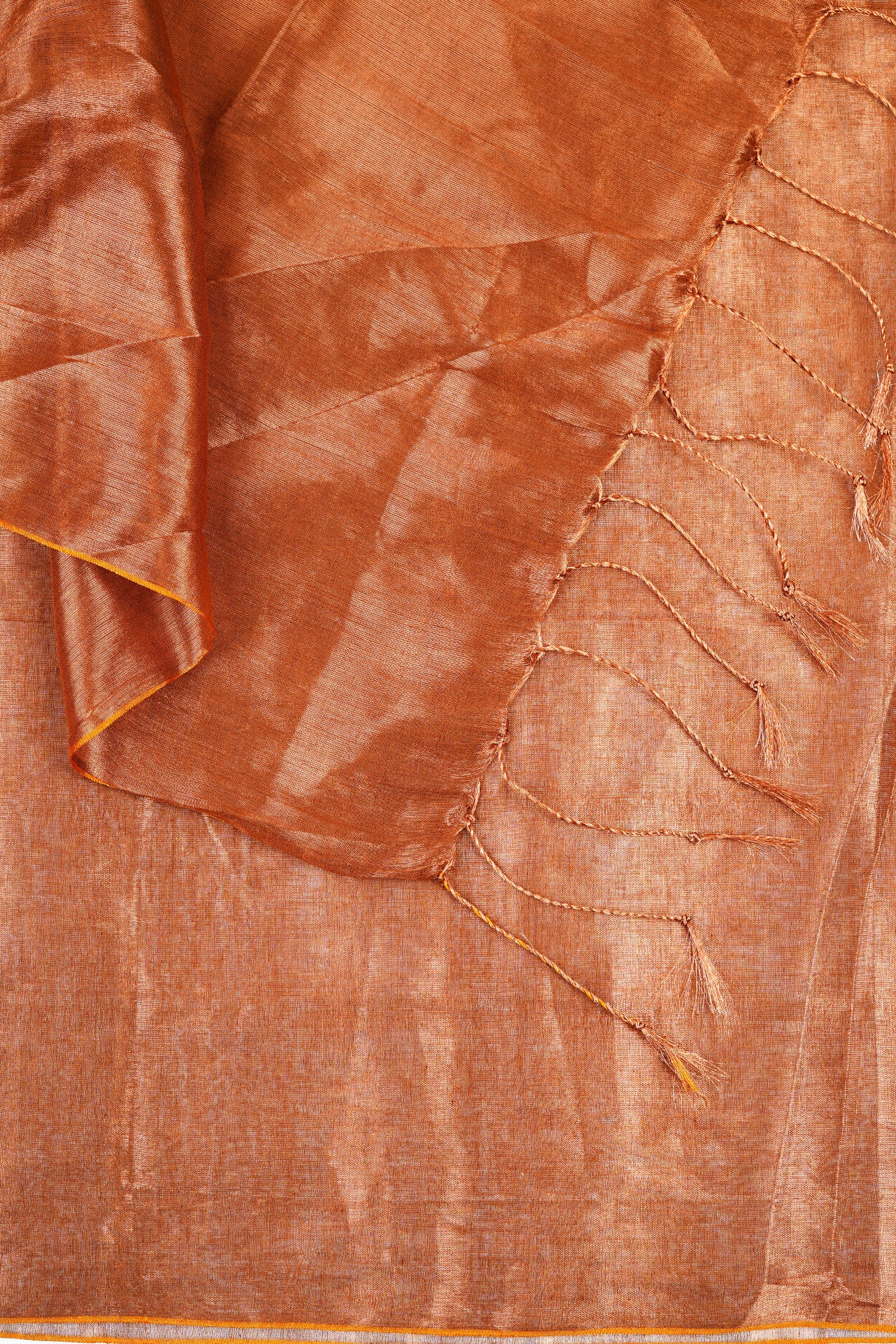 Teejh Trishika Copper Brown Tissue Saree