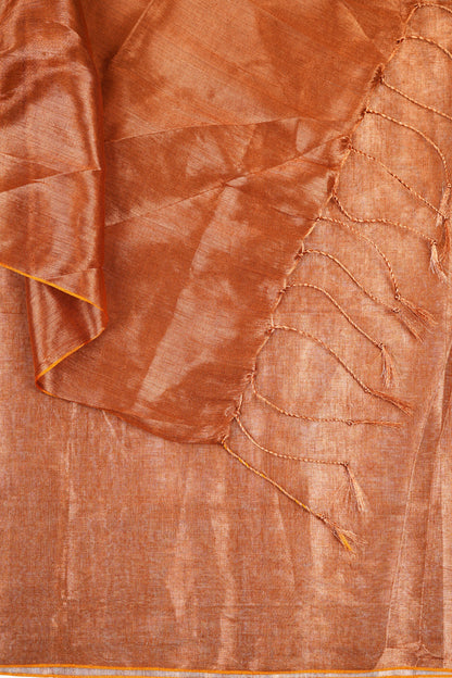 Teejh Trishika Copper Brown Tissue Saree