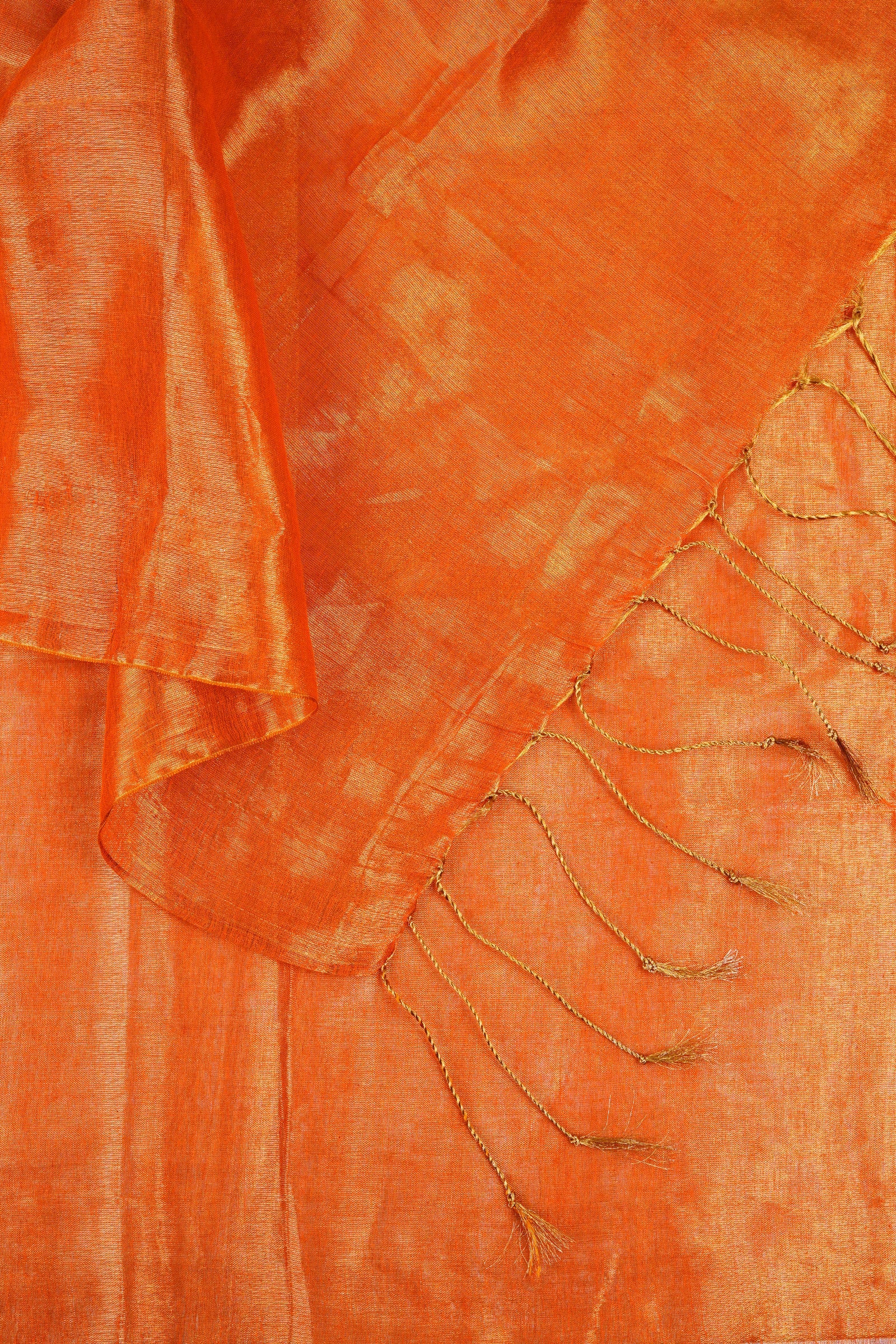 Teejh Trishika Orange Tissue Saree
