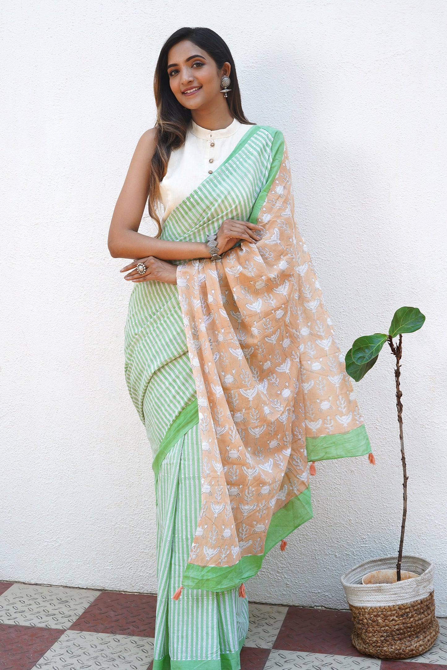 Teejh Sushma Mulmul Cotton Saree