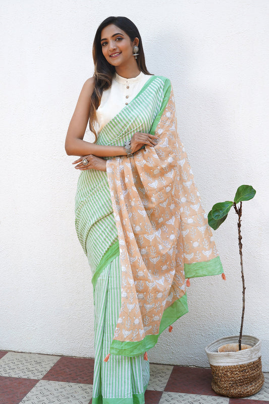 Teejh Sushma Mulmul Cotton Saree
