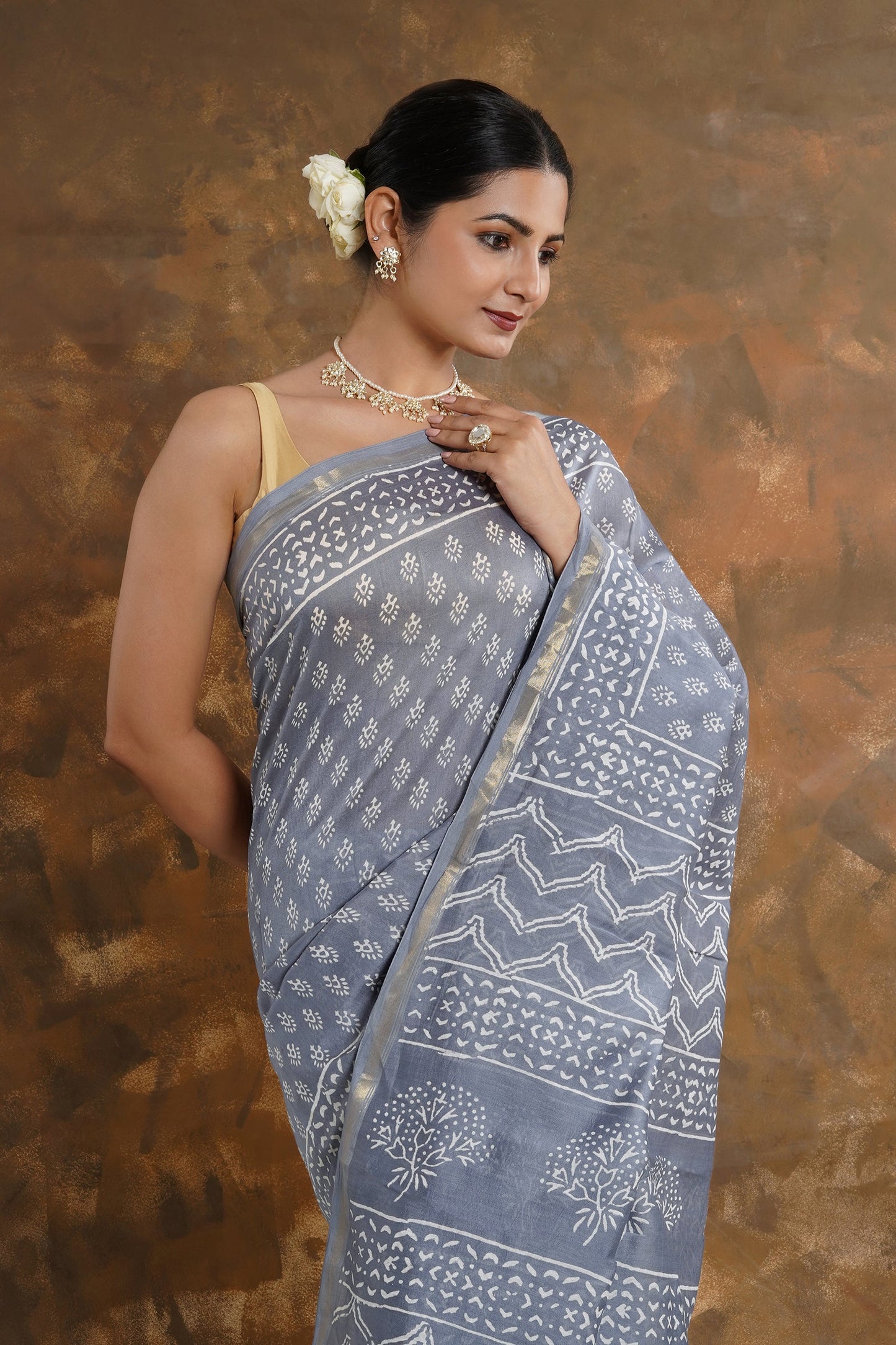 Teejh Pritha Chanderi Saree