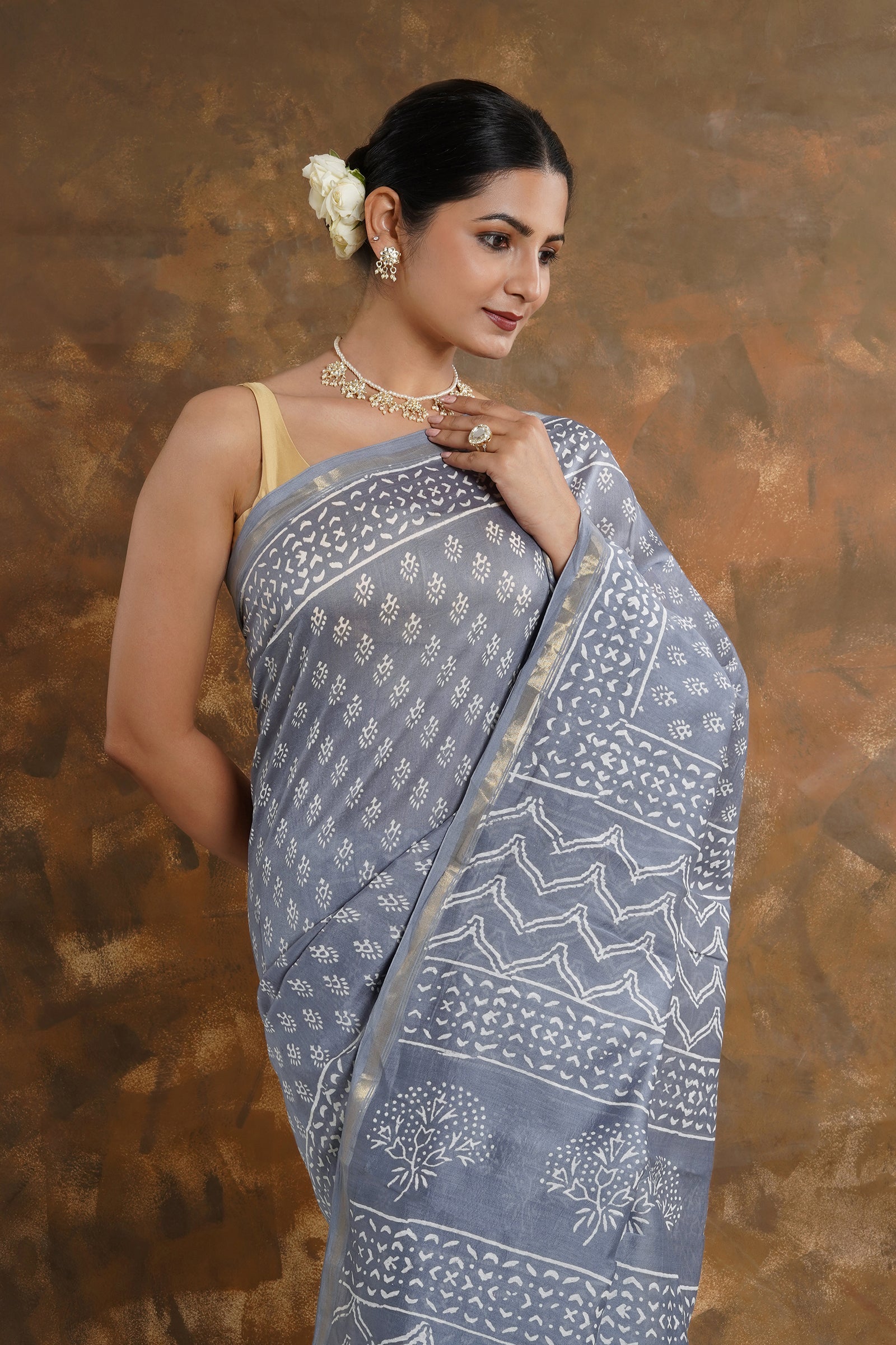 Teejh Pritha Chanderi Saree