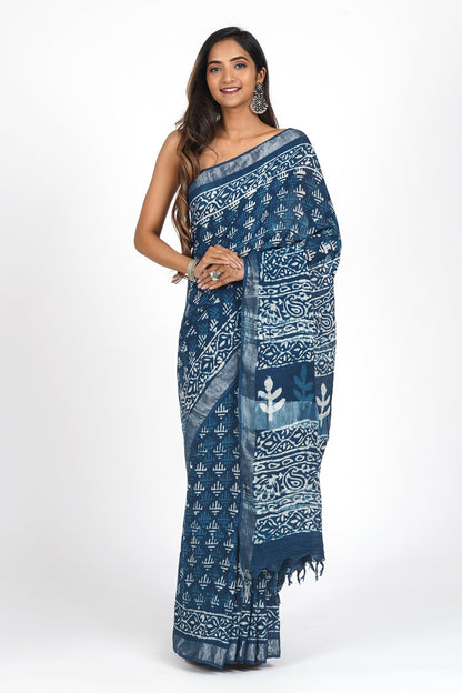Teejh Ethereal Navy Saree