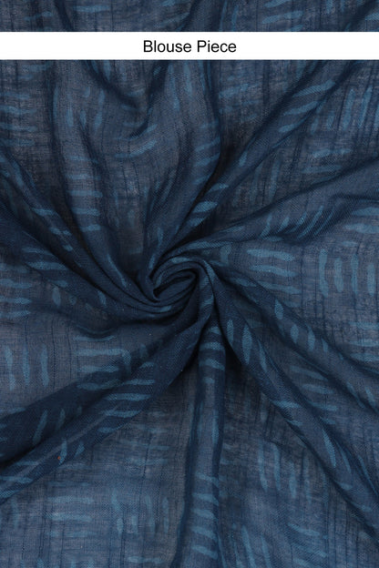 Teejh Deep Blue Linen Saree