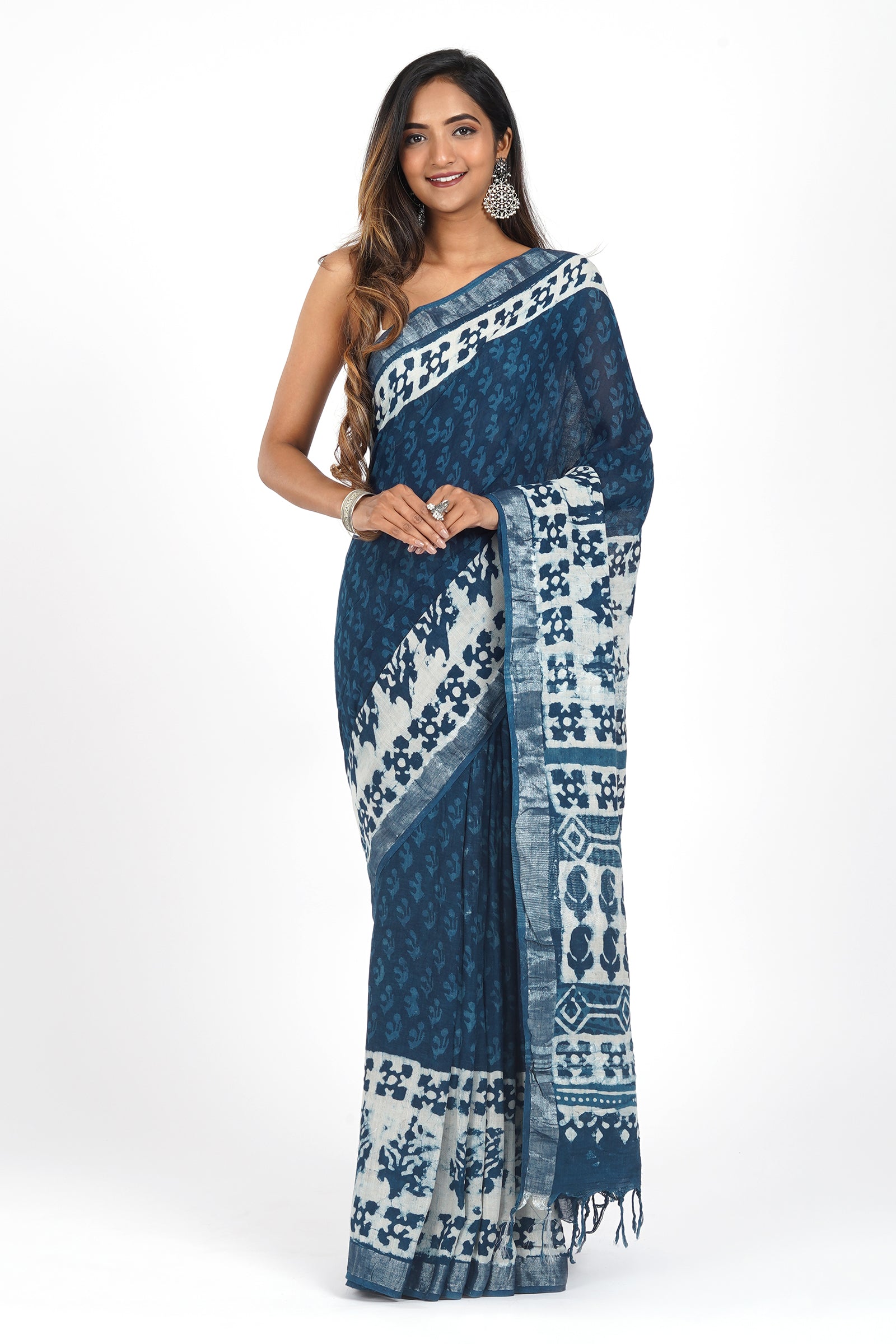 Teejh Moonlit Linen Saree