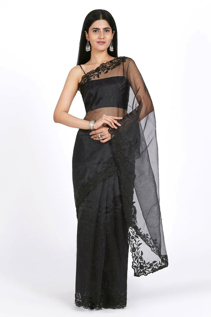 Teejh Noir Nightfall Organza Saree