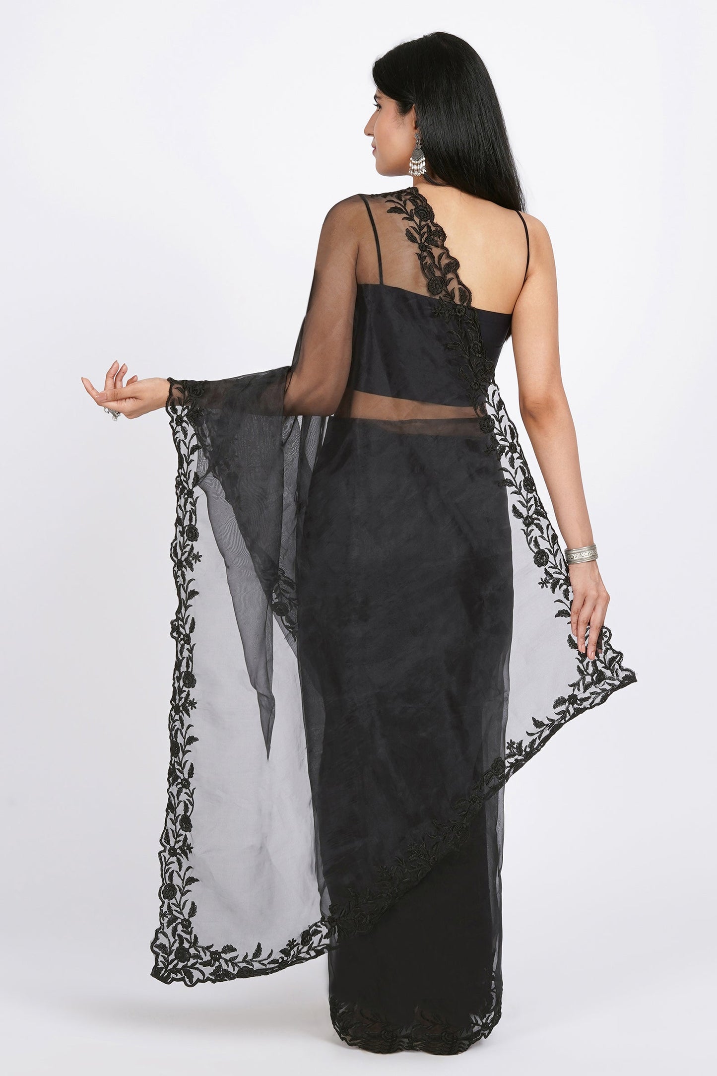 Teejh Noir Nightfall Organza Saree