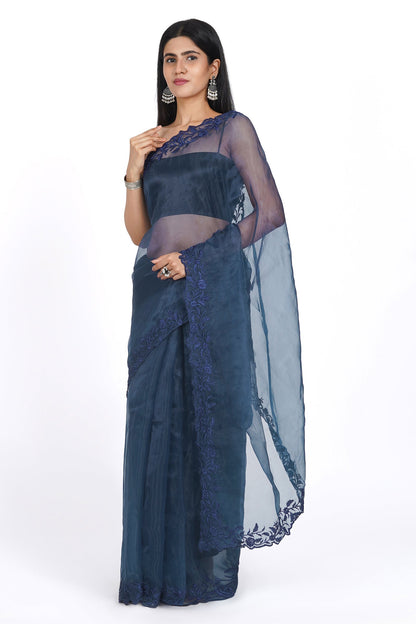 Teejh Ethereal Petunia Organza Saree