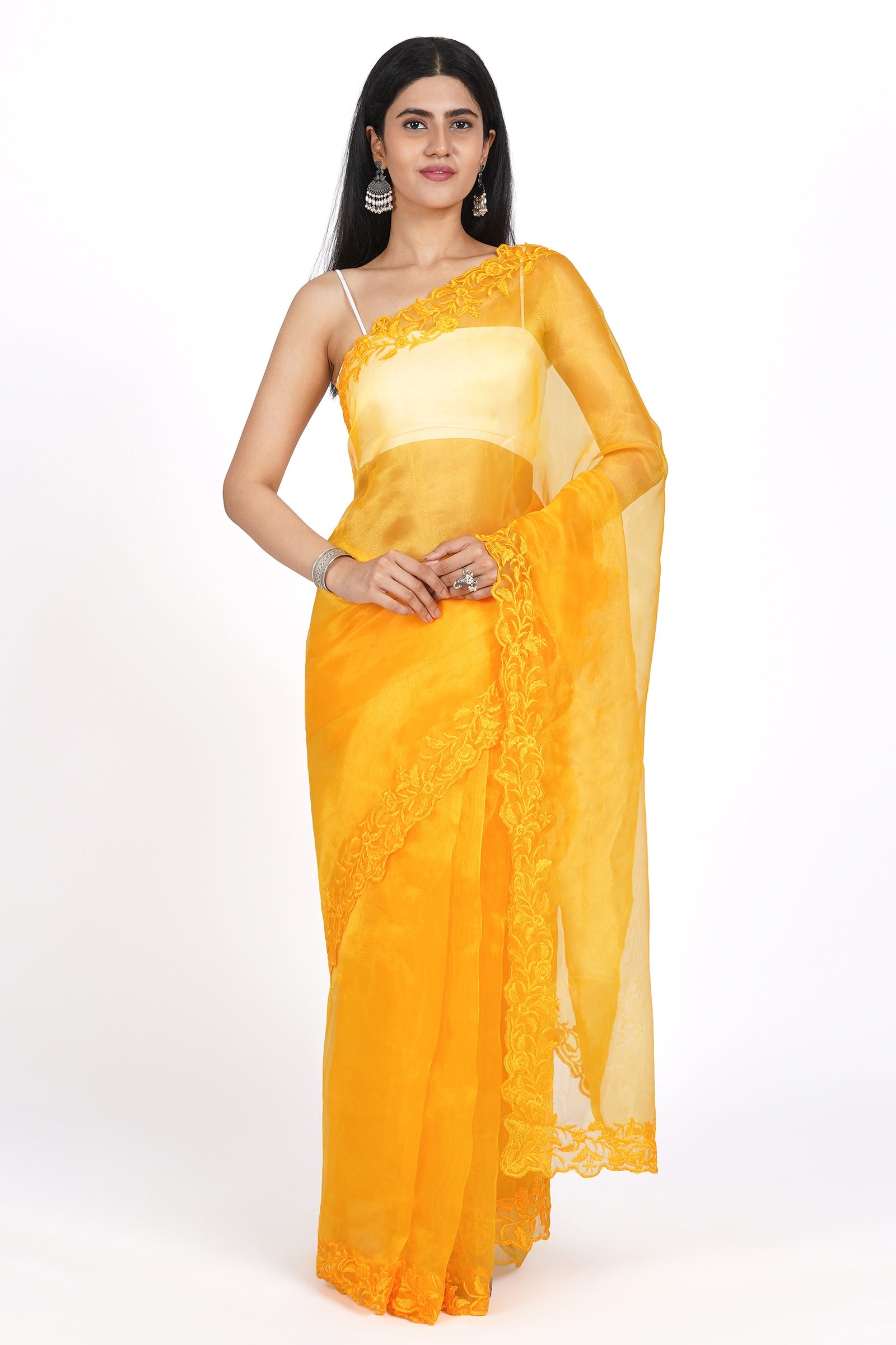 Teejh Sunlit Sakura Organza Saree