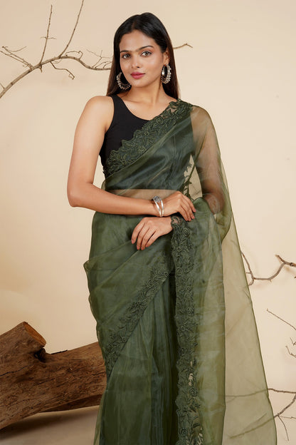 Teejh Meadowlark Mirage Organza Saree