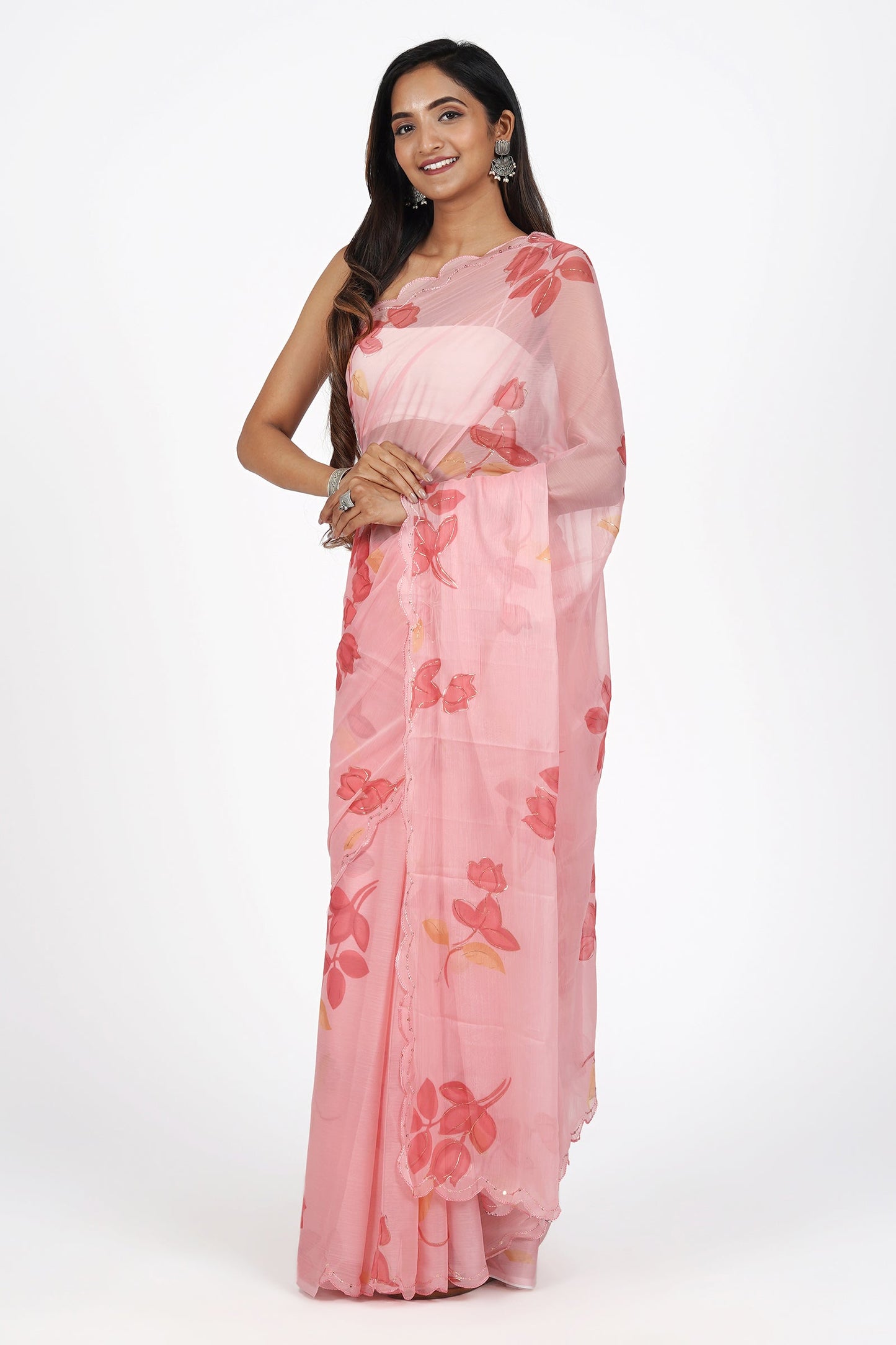 Teejh Whimsical Garden Chiffon Saree