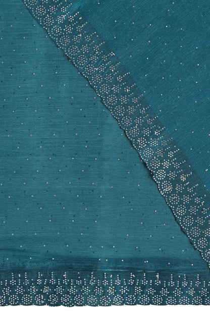 Teejh Aquamarine Tissue Charm Saree