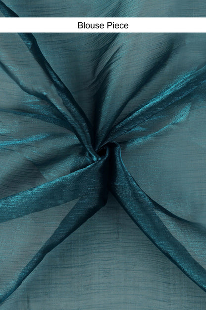 Teejh Aquamarine Tissue Charm Saree