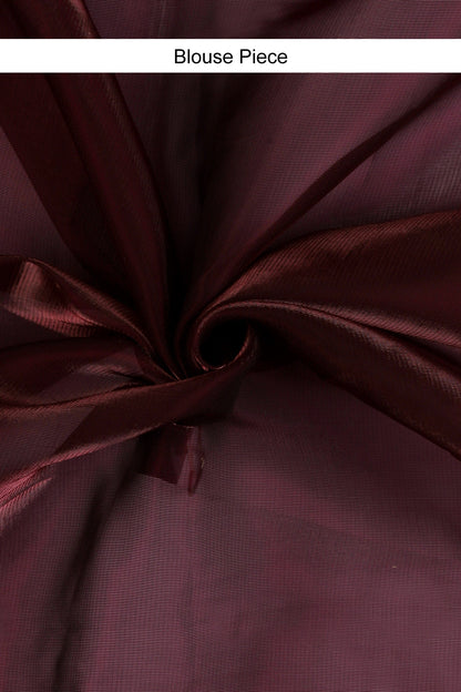 Teejh Majestic Maroon Tissue Saree